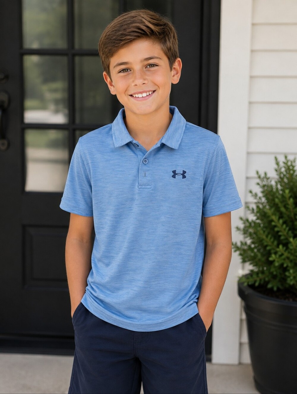 Under Armour Boys Light Blue Performance Polo